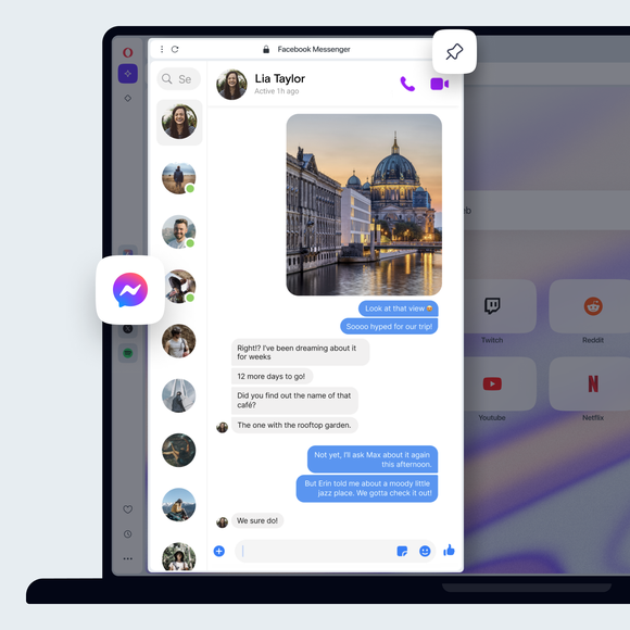 Pin Messenger in Opera Browser