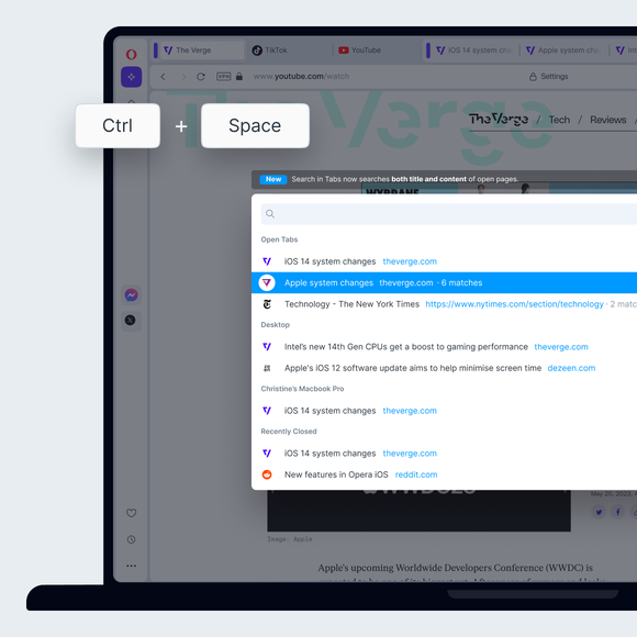 Easy tab search