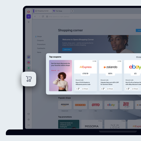 Your gateway to online shopping right in your sidebar